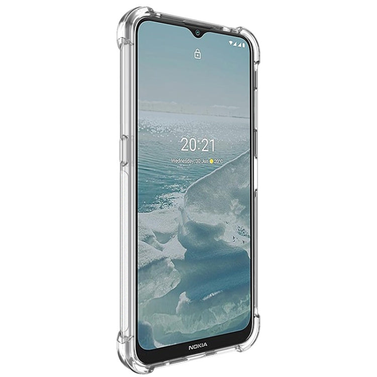 Clear TPU phone case with airbag corners and cutouts for camera and ports
