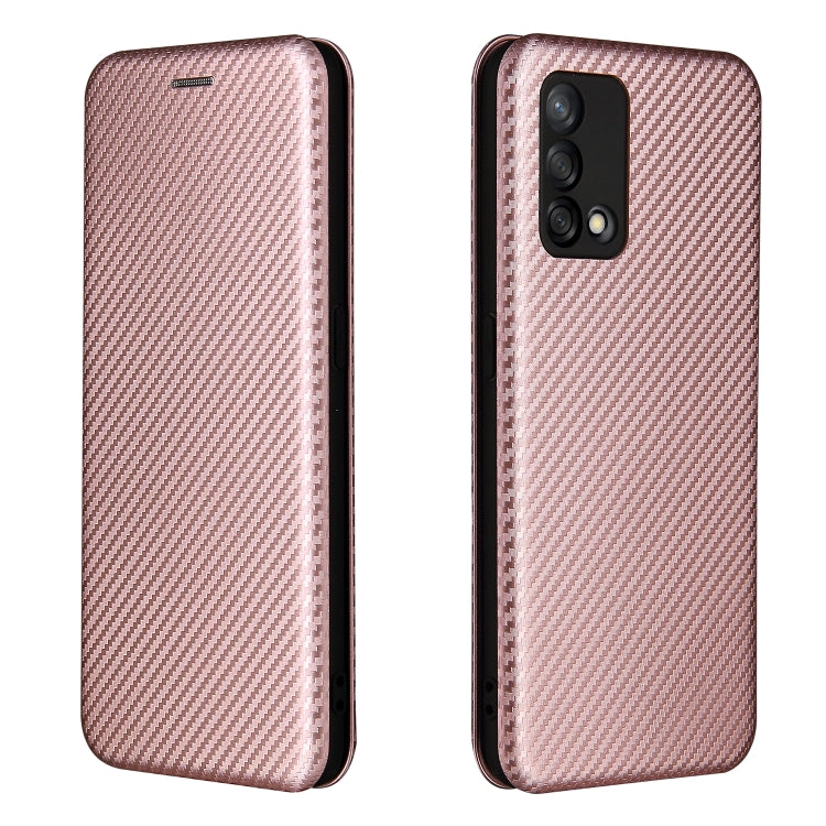 Pink carbon-fiber texture flip phone case with magnetic closure and protective back cover