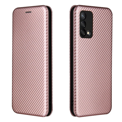 Pink carbon-fiber texture flip phone case with magnetic closure and protective back cover
