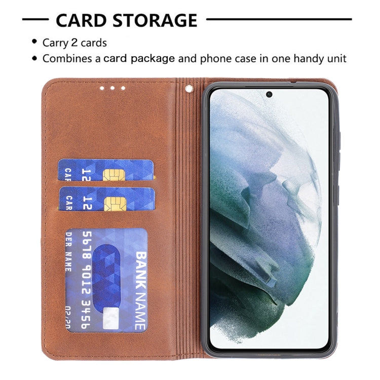 Brown wallet-style magnetic flip case with two card slots and phone cover