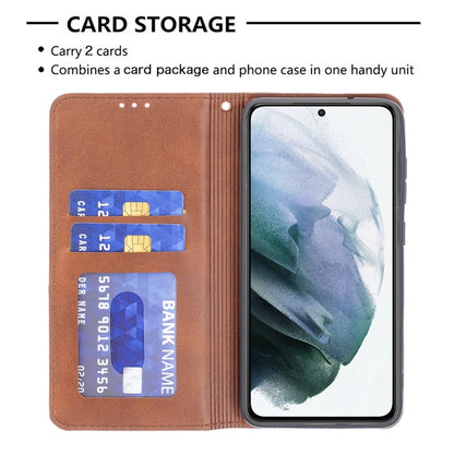 Brown wallet-style magnetic flip case with two card slots and phone cover