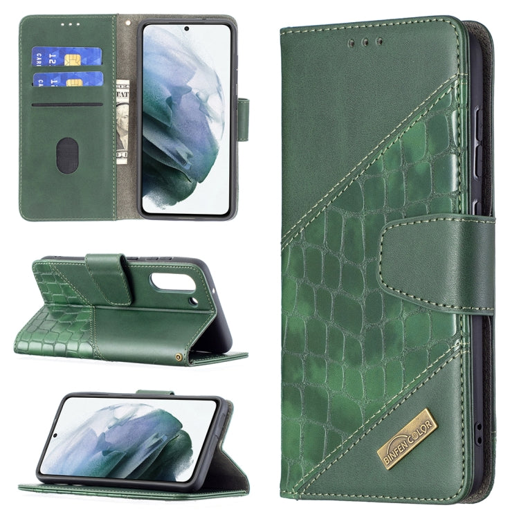 Deep green crocodile-texture flip PU leather phone wallet case with card slots