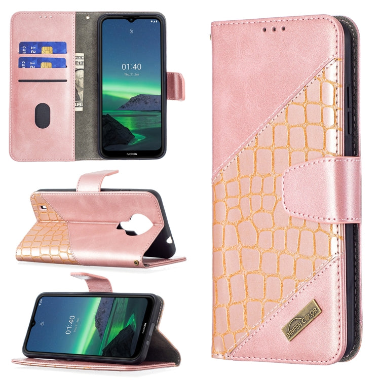 Pink crocodile-texture flip PU leather phone wallet case with card slots