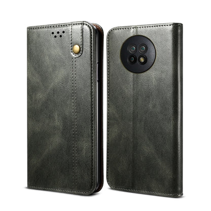 Gray flip leather phone case with camera cutout and snap button