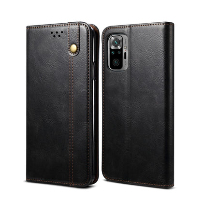 Black flip leather phone case with camera cutout and snap button