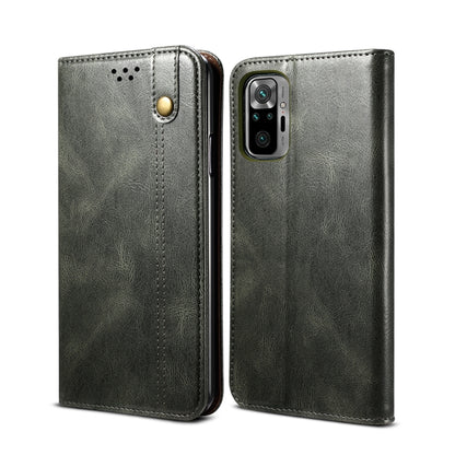 Dark green flip leather wallet phone case with card slots and camera cutout