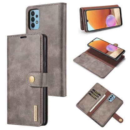 Grey flip leather phone case with magnetic closure and card slots holder