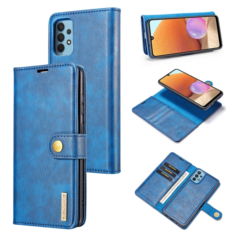 Blue crazy-horse texture flip leather phone case with card slots and magnetic closure
