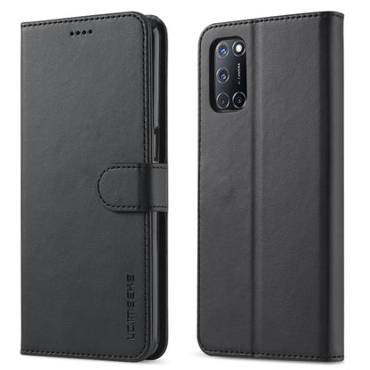 Black textured flip leather phone case with front pocket and stitched folio closure