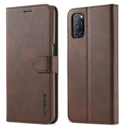 Brown textured flip leather phone case with front pocket and side button cutouts
