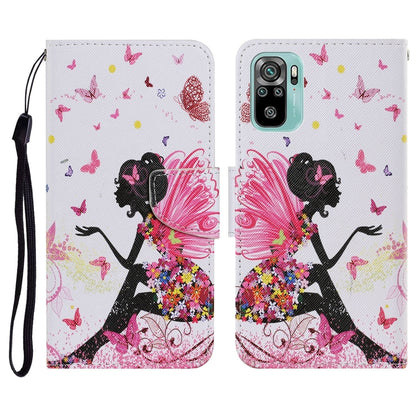 Flip PU leather phone case with lanyard, pink woman and butterflies print, card slots