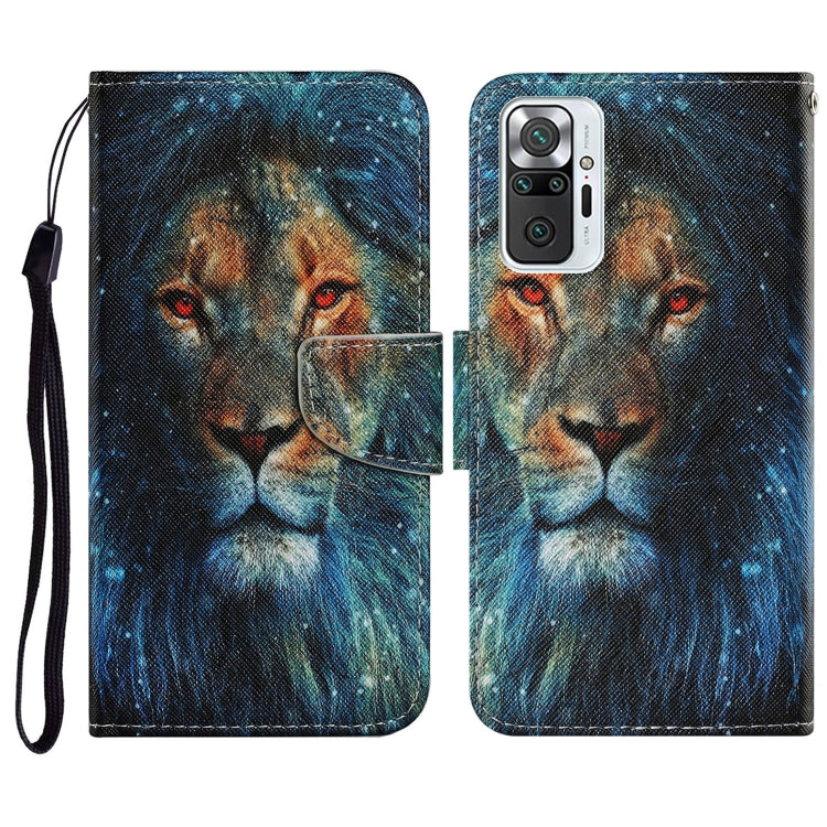 PU leather phone wallet case with horizontal flip, lion face pattern, card holder, lanyard