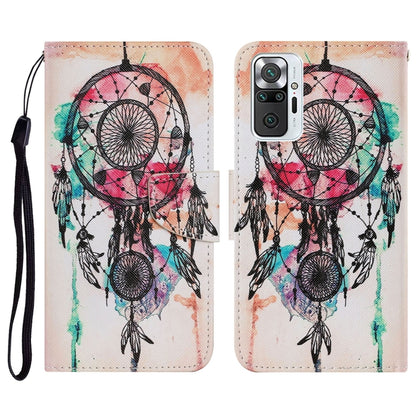 PU leather phone wallet case with dreamcatcher print, phone camera cutout, and lanyard