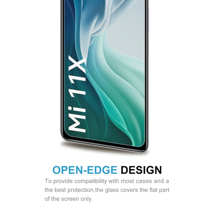 Tempered glass screen protector with open-edge design covering the flat display area