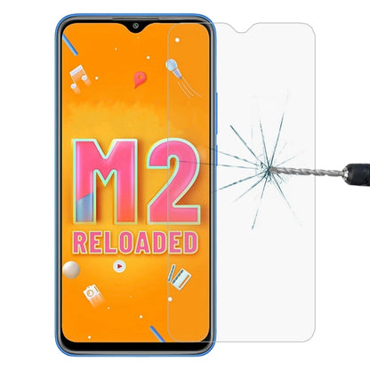 Clear 2.5D tempered glass screen protector for smartphone, over orange display, 1 pc