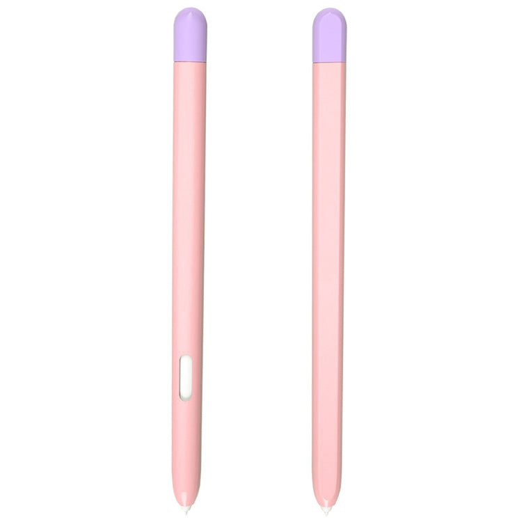 Liquid silicone stylus pen protective case, pink-purple gradient with side cutout