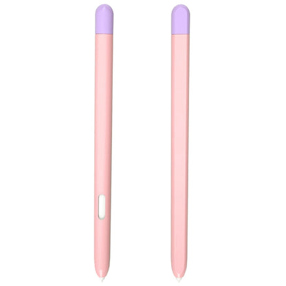 Liquid silicone stylus pen protective case, pink-purple gradient with side cutout