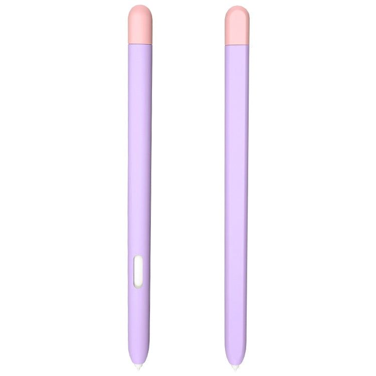Liquid silicone stylus pen protective case, lavender body with pink top and side cutout