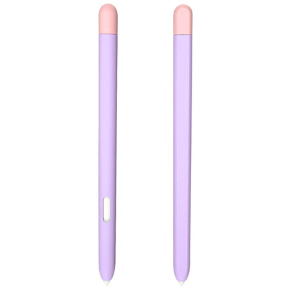 Liquid silicone stylus pen protective case, lavender body with pink top and side cutout