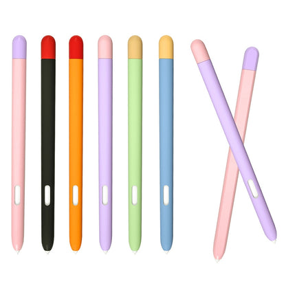 Liquid silicone stylus pen protective cases, assorted colors with rounded tip and side cutouts