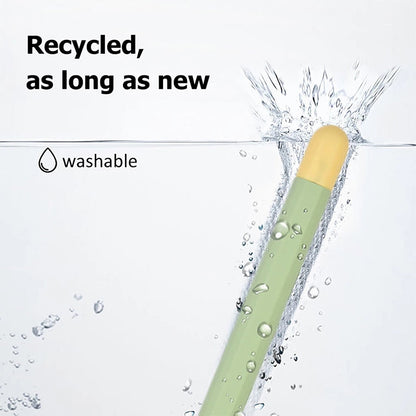 Liquid silicone stylus pen protective case, green-yellow gradient in splashing water