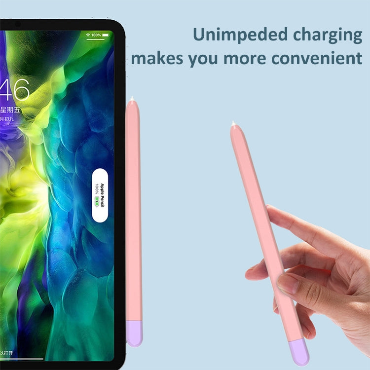Pink silicone stylus protective case with purple end cap