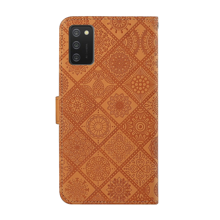 Brown embossed flip leather wallet phone case with matching interior card holder