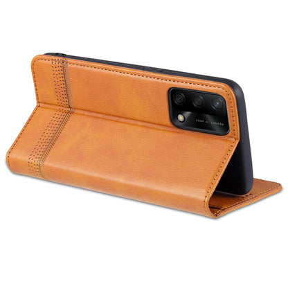 Light brown leather folio flip phone case with inner fold and camera cutout
