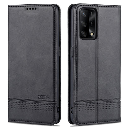 Black leather flip phone case with stitched edges and camera cutout