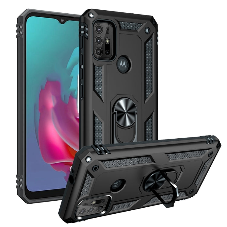 Black shockproof TPU + PC phone case with 360° rotating holder