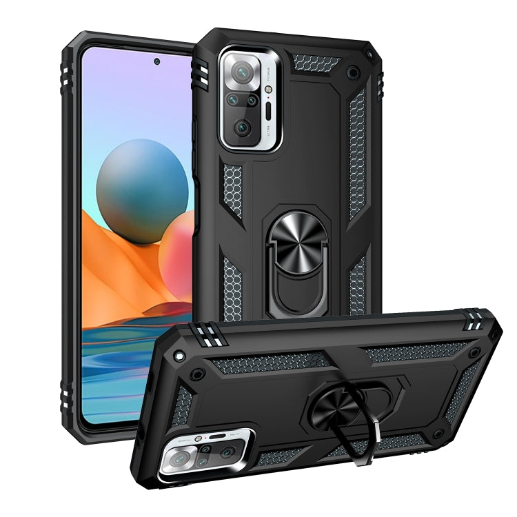 Shockproof phone case with 360° rotating holder, black hard TPU shell and kickstand
