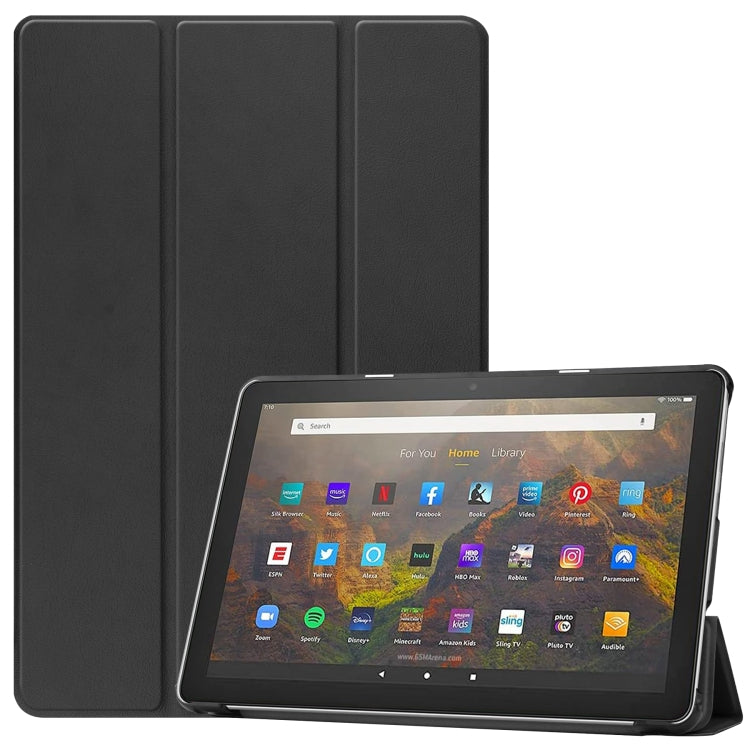 Black three-fold flip leather case with built-in tablet stand