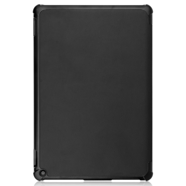 Black textured leather tablet back cover with protective corners