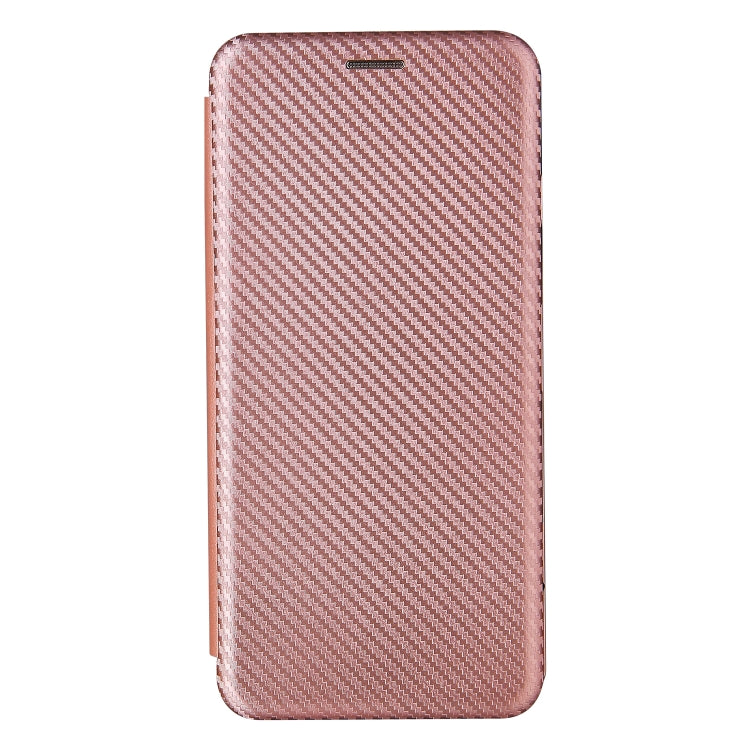 Pink carbon fiber texture magnetic flip phone case front cover
