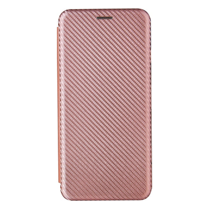 Pink carbon fiber texture magnetic flip phone case front cover