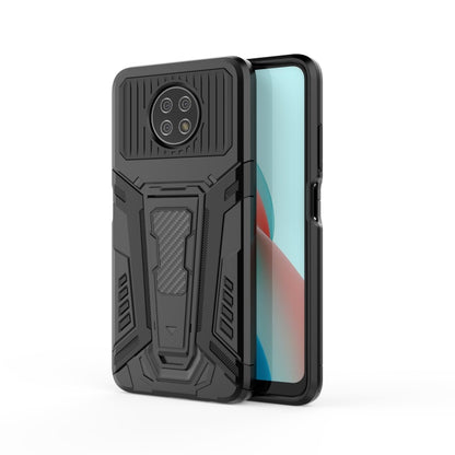 Black armored phone case with rugged kickstand-style holder and camera cutouts