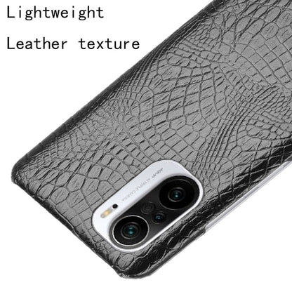 Black crocodile-texture phone case with visible camera module opening
