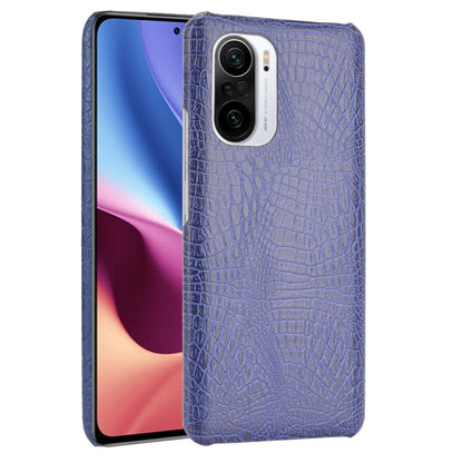 Light blue crocodile-texture phone case with dual-camera cutout