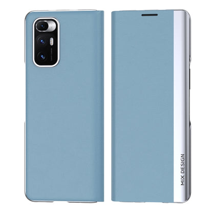 Light blue electroplated flip leather case with card holder for Xiaomi Mix Fold