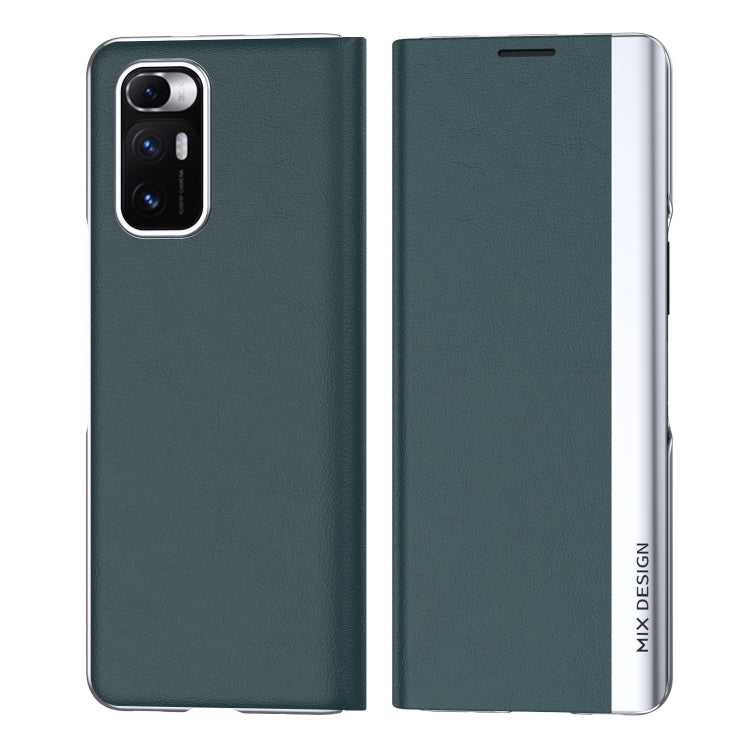 Dark green electroplated flip leather case with card holder for Xiaomi Mix Fold