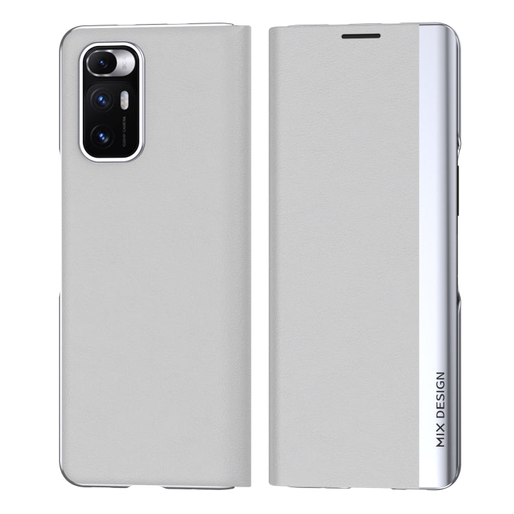 White electroplated flip leather case with card holder for Xiaomi Mix Fold
