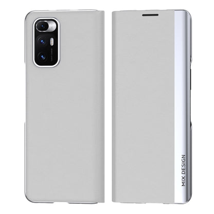 White electroplated flip leather case with card holder for Xiaomi Mix Fold