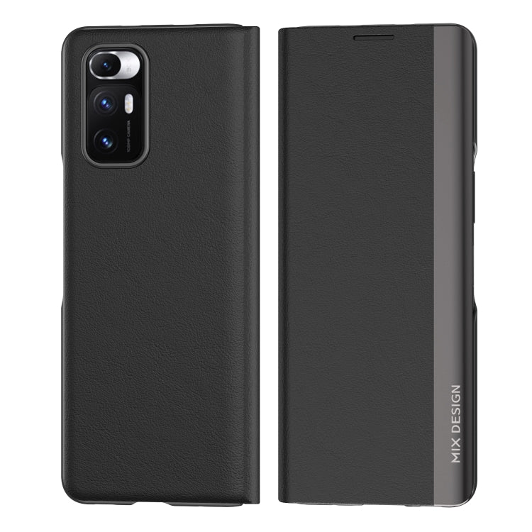 Black electroplated flip leather case with card holder for Xiaomi Mix Fold