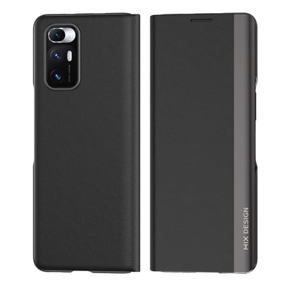 Black electroplated flip leather case with card holder for Xiaomi Mix Fold
