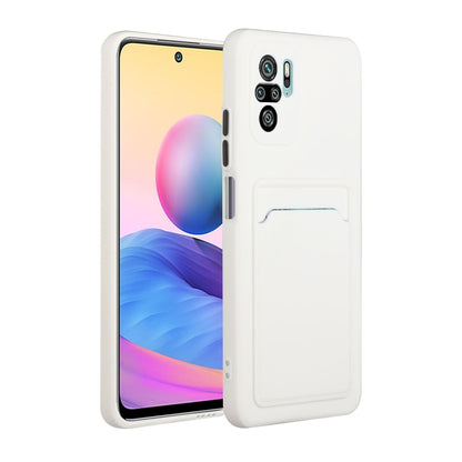 White shockproof TPU phone case with card slot and camera cutouts