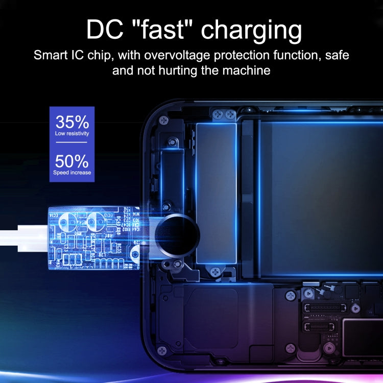 Smart power control chip inside an electronic device, shown under blue lighting