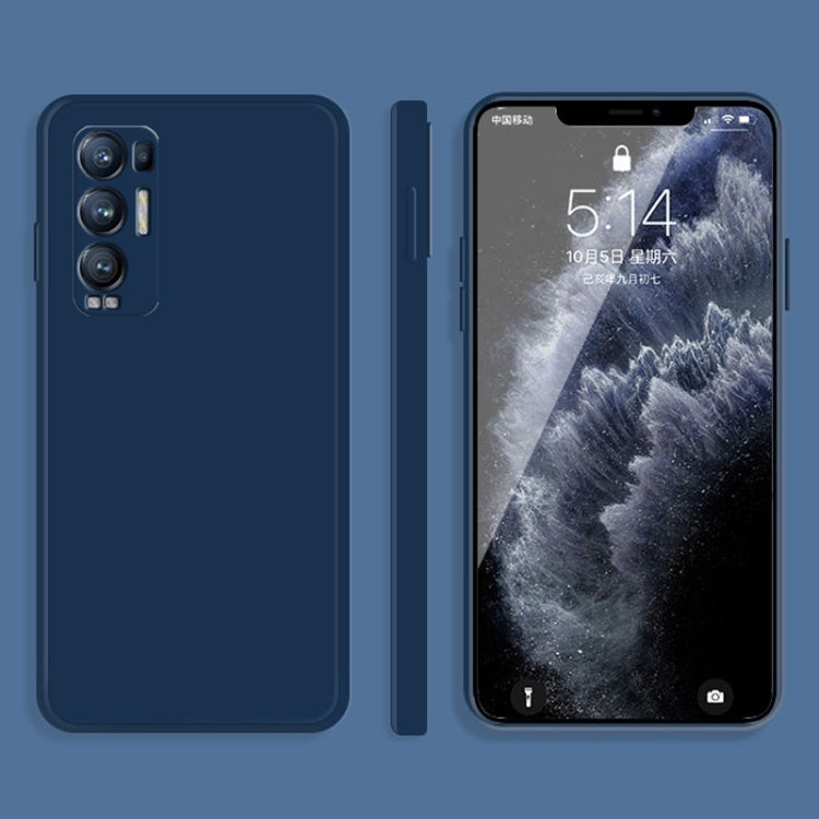 Blue liquid silicone phone case with raised edges and camera cutouts