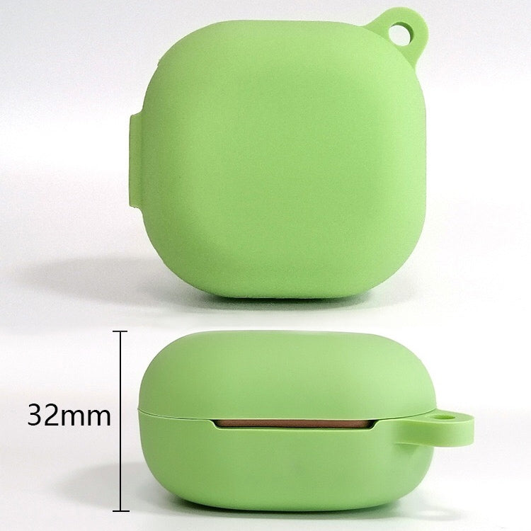 Green silicone protective earbud case with keyring loop, closed design for Buds Live/Pro.