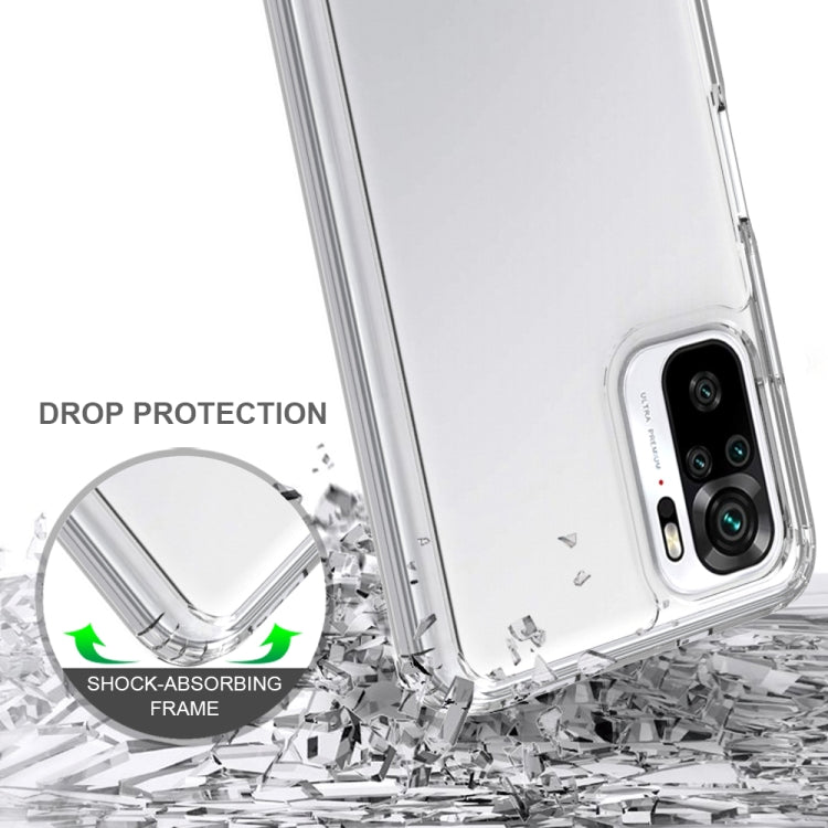 Clear protective phone case with shock-absorbing frame around corners and edges