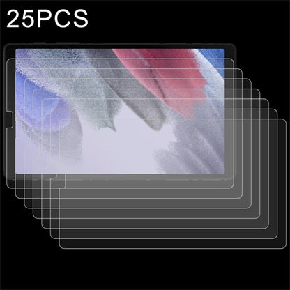 Set of 25 clear tempered glass tablet screen protectors, layered protective film